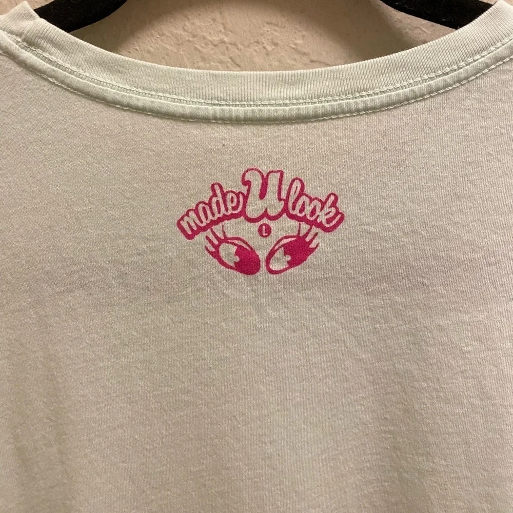 MadeULook Y2K Seafoam Green “Cotton Kandy” Short Sleeve Graphic Tee Size L
